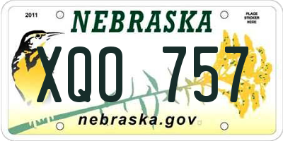 NE license plate XQO757