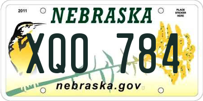 NE license plate XQO784