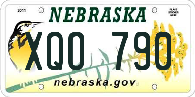 NE license plate XQO790