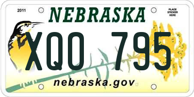 NE license plate XQO795