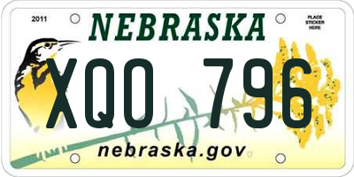 NE license plate XQO796