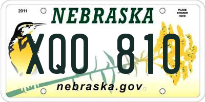 NE license plate XQO810