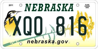 NE license plate XQO816