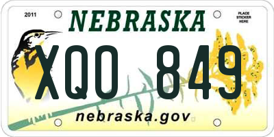 NE license plate XQO849