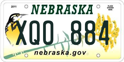 NE license plate XQO884