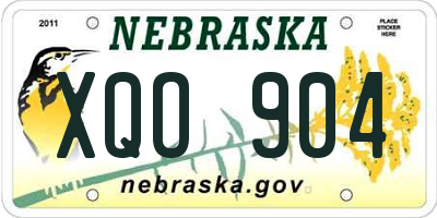 NE license plate XQO904