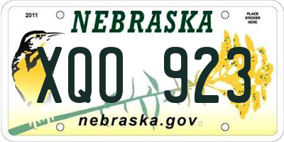 NE license plate XQO923