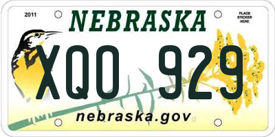 NE license plate XQO929