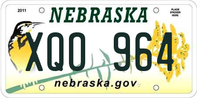 NE license plate XQO964