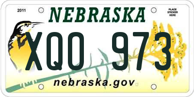 NE license plate XQO973