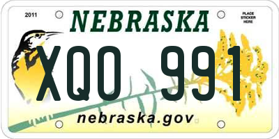 NE license plate XQO991