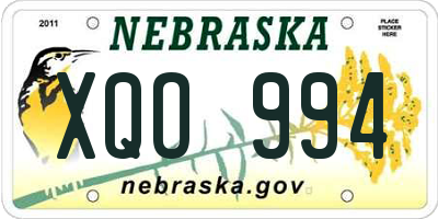 NE license plate XQO994