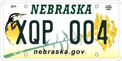NE license plate XQP004