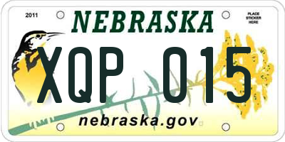 NE license plate XQP015
