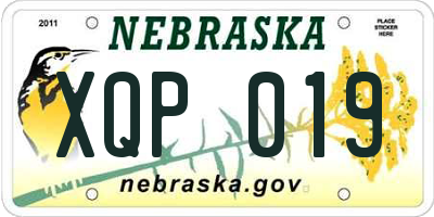 NE license plate XQP019