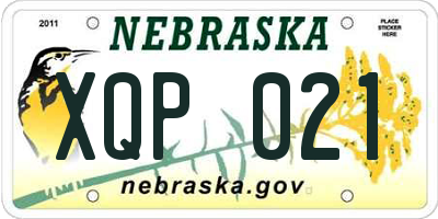 NE license plate XQP021