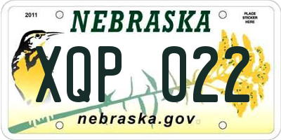 NE license plate XQP022