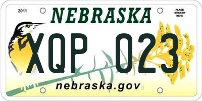 NE license plate XQP023
