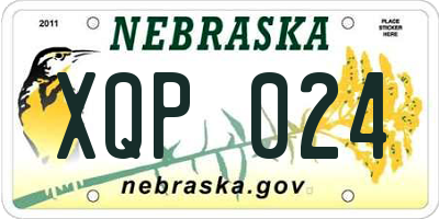 NE license plate XQP024