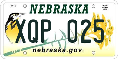 NE license plate XQP025