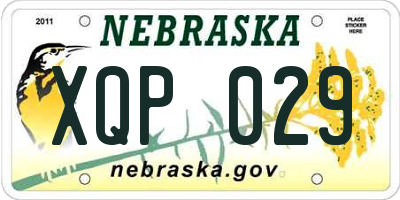 NE license plate XQP029