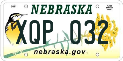 NE license plate XQP032