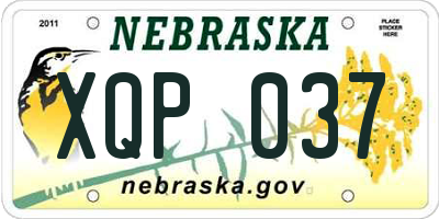 NE license plate XQP037