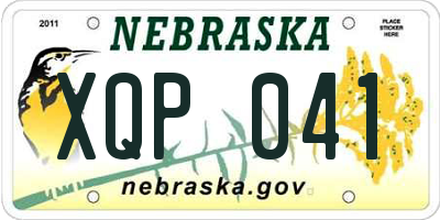 NE license plate XQP041