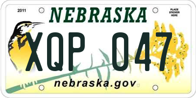 NE license plate XQP047