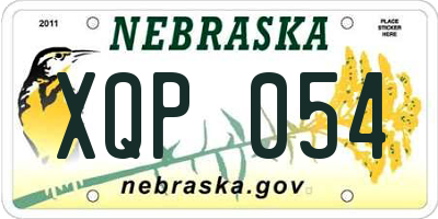 NE license plate XQP054