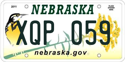 NE license plate XQP059