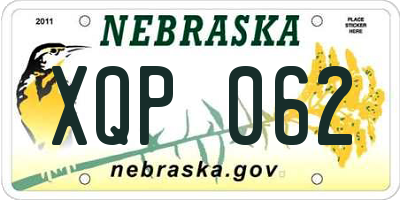 NE license plate XQP062
