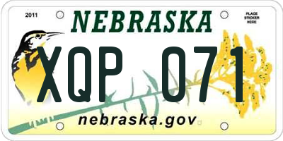 NE license plate XQP071