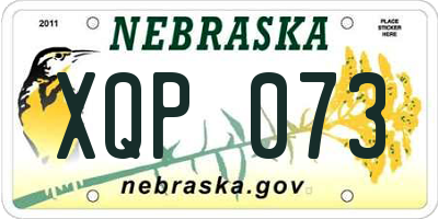 NE license plate XQP073