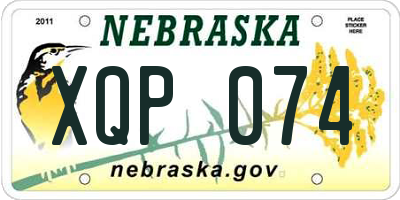 NE license plate XQP074