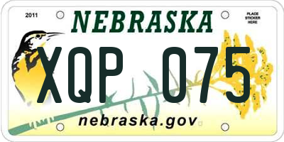NE license plate XQP075