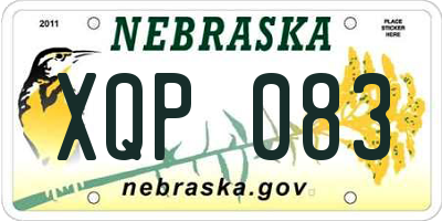 NE license plate XQP083