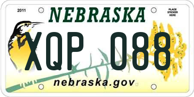NE license plate XQP088