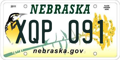 NE license plate XQP091