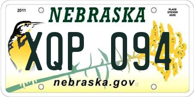 NE license plate XQP094