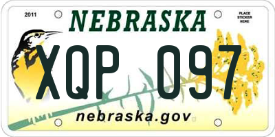 NE license plate XQP097