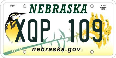 NE license plate XQP109