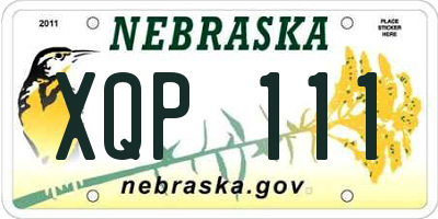 NE license plate XQP111