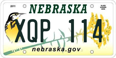 NE license plate XQP114