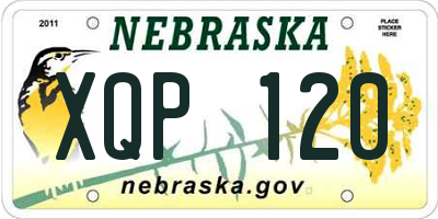 NE license plate XQP120