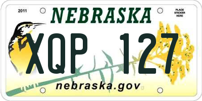 NE license plate XQP127