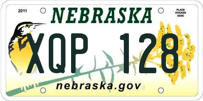 NE license plate XQP128