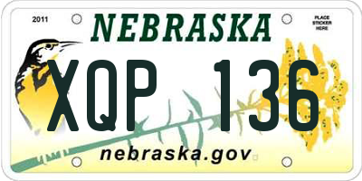 NE license plate XQP136