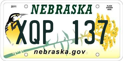 NE license plate XQP137