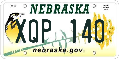NE license plate XQP140